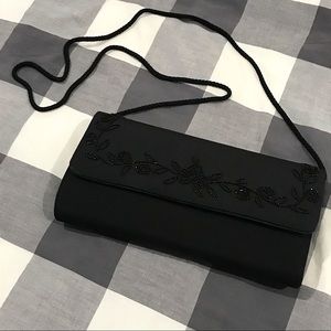 Black beaded evening bag/clutch
